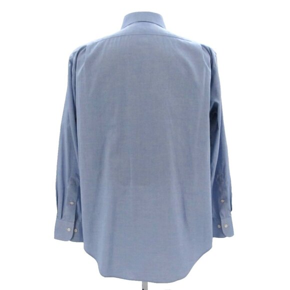 Lauren Ralph Lauren Classic Fit Dress Shirt Blue Non-Iron Size 16 32/33 Cotton - Picture 4 of 12